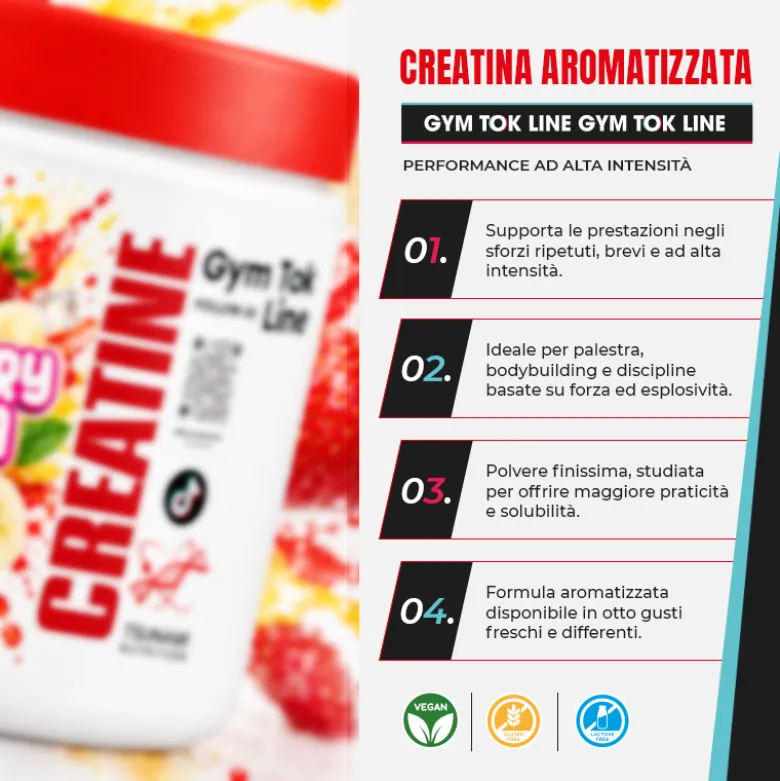Creatina Aromatizzata Gym Tok Line - Limited Edition 200 g