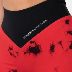 Leggings Seamless Donna Tie Dye Rosso