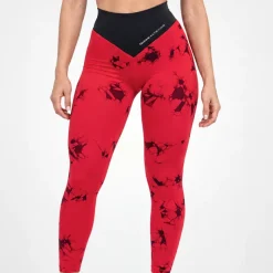 Leggings Seamless Donna Tie Dye Rosso