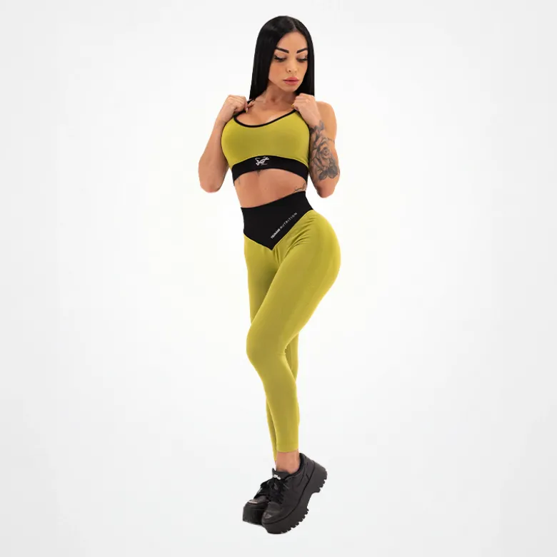 Leggings Seamless Donna Verde Militare