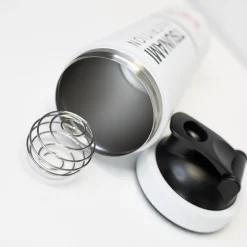 Shaker Metal Bianco con Portapillole 600 ml + 200 ml
