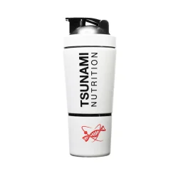 Shaker Metal Bianco con Portapillole 600 ml + 200 ml