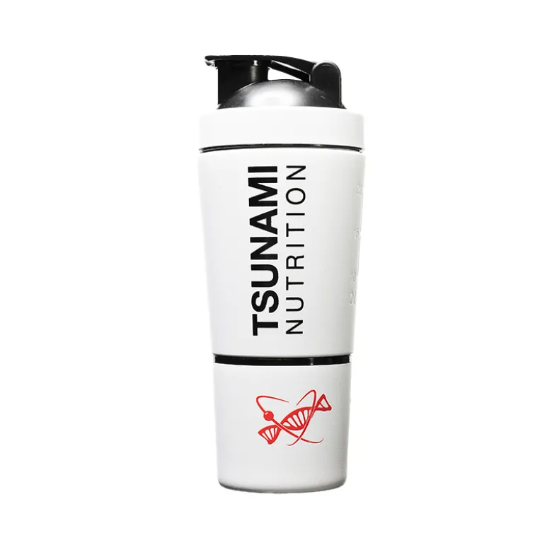 Shaker Metal Bianco con Portapillole 600 ml + 200 ml