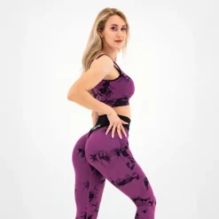 Top Donna Seamless Tie Dye Borgogna