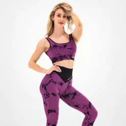 Top Donna Seamless Tie Dye Borgogna