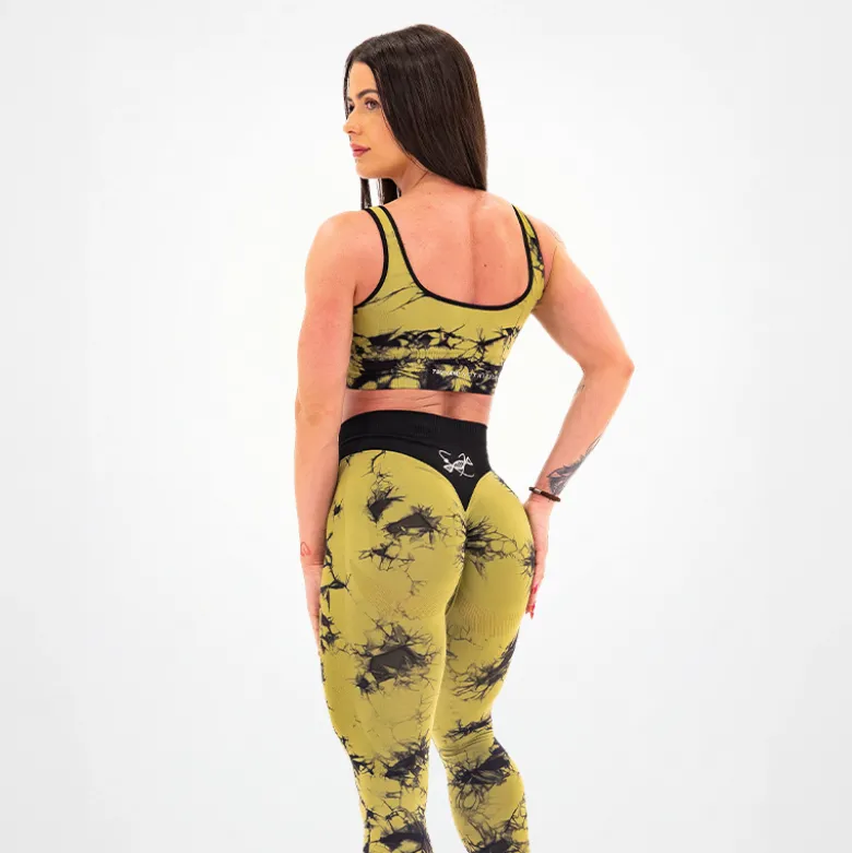 Top Donna Seamless Tie Dye Verde Militare