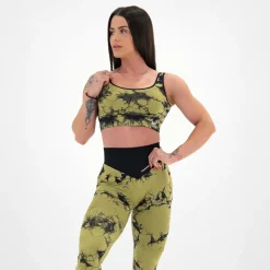 Top Donna Seamless Tie Dye Verde Militare