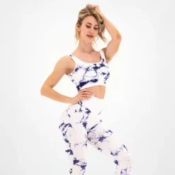 Top Seamless Donna Tie Dye Bianco-Blu