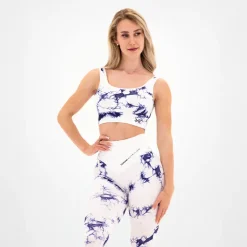 Top Seamless Donna Tie Dye Bianco-Blu
