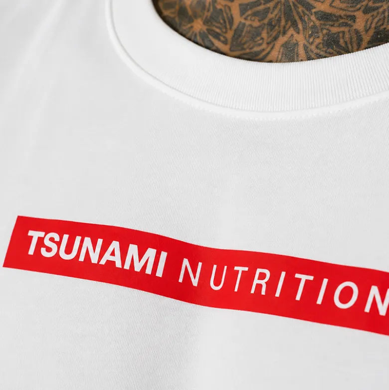 T-shirt Oversize manica lunga Tsunami Bianca