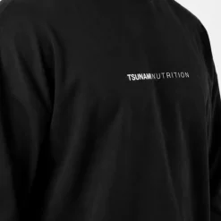 T-shirt Oversize manica lunga Tsunami Nera