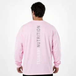 T-shirt Oversize Manica Lunga Tsunami Rosa