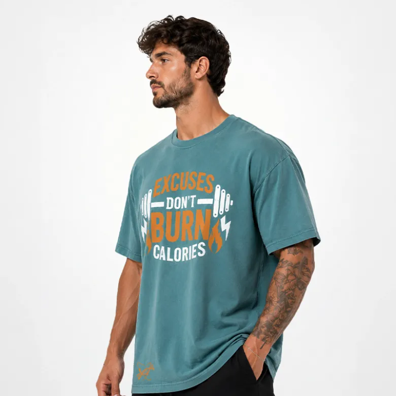 T-Shirt Vintage "EXCUSES DON'T BURN CALORIES"